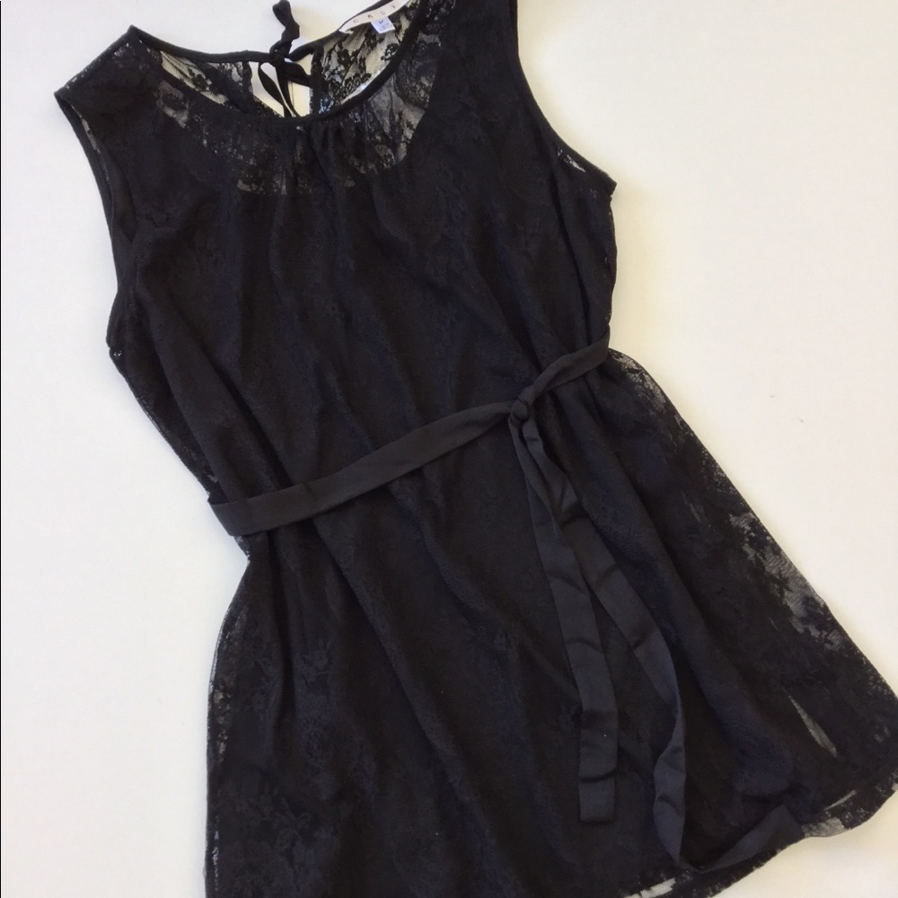 New CAbi Date Night Black Lace Tunic Top Belt Style# 942 New Without Tags M - Picture 2 of 9